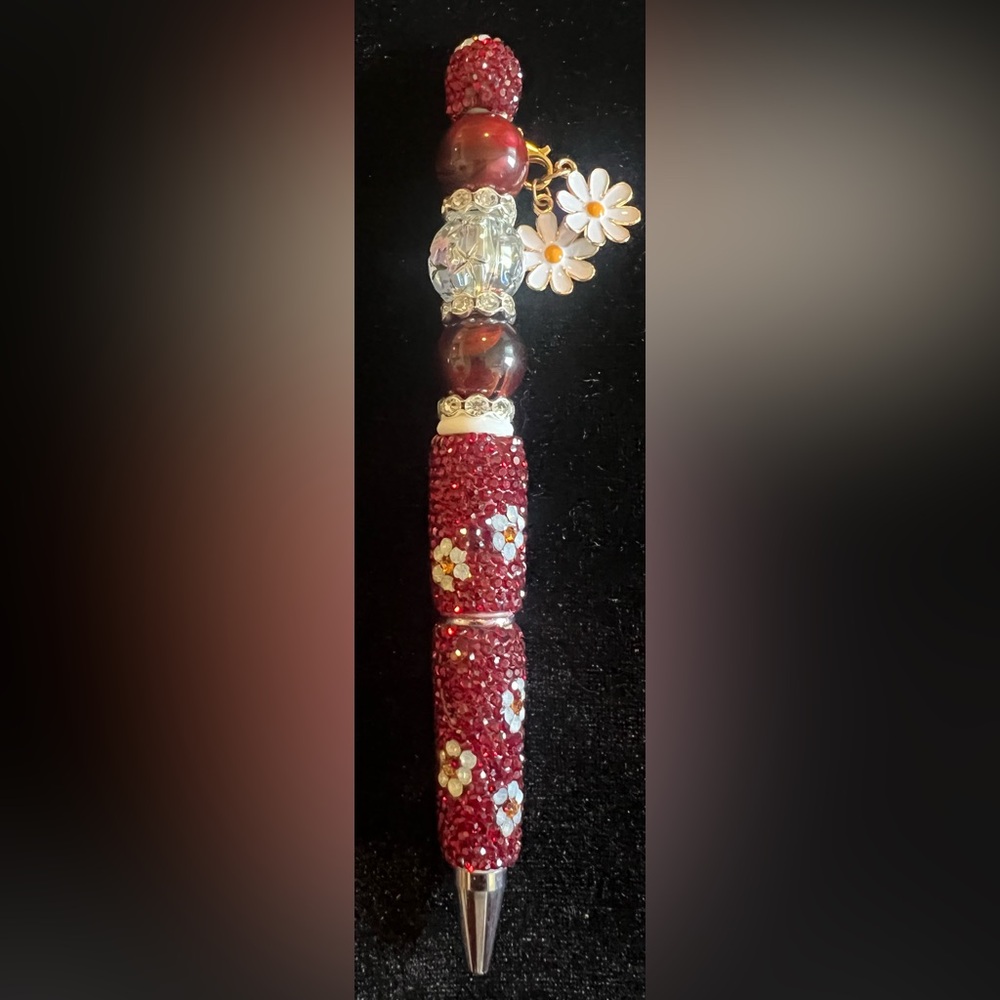 Embellished Red Rhinestone Writting Pen
